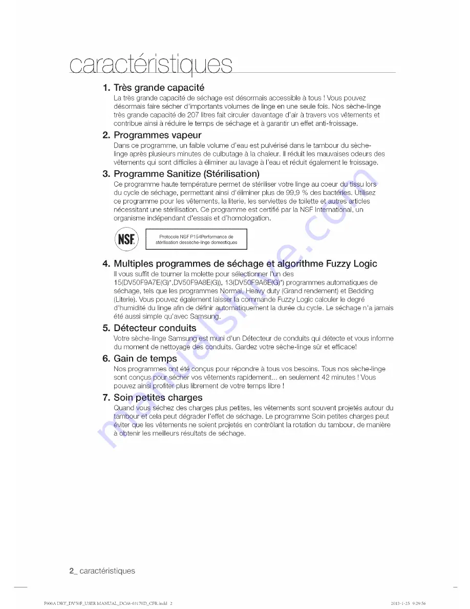 Samsung DV50F9A8EVW/A2 User Manual Download Page 46