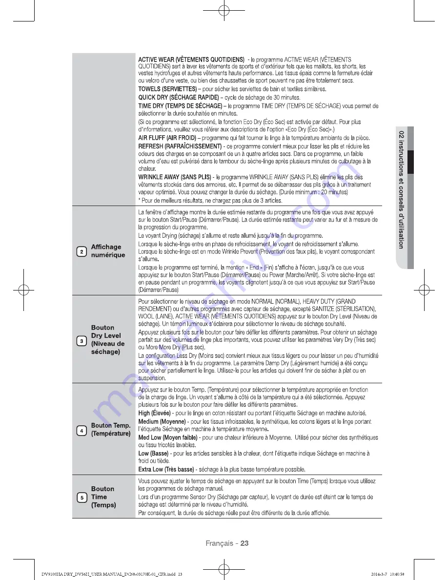 Samsung DV56H9100E Series User Manual Download Page 67