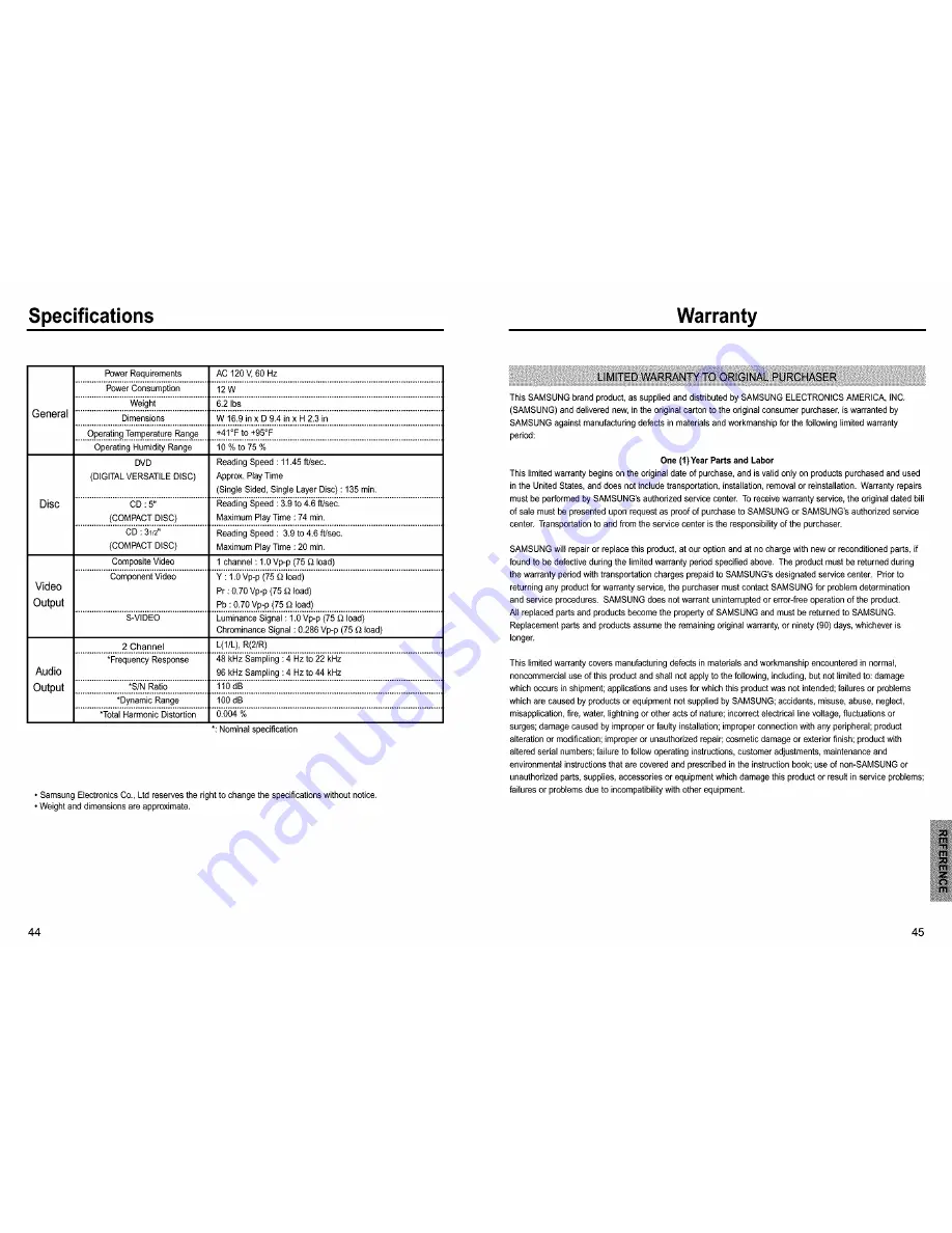 Samsung DVD-P230 User Manual Download Page 23