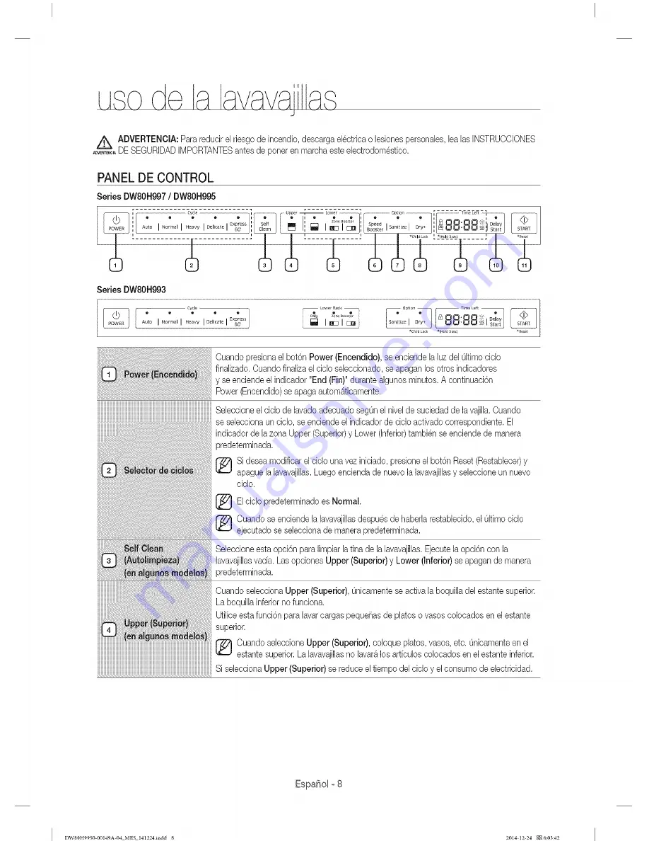 Samsung DW80H995 Series Скачать руководство пользователя страница 40