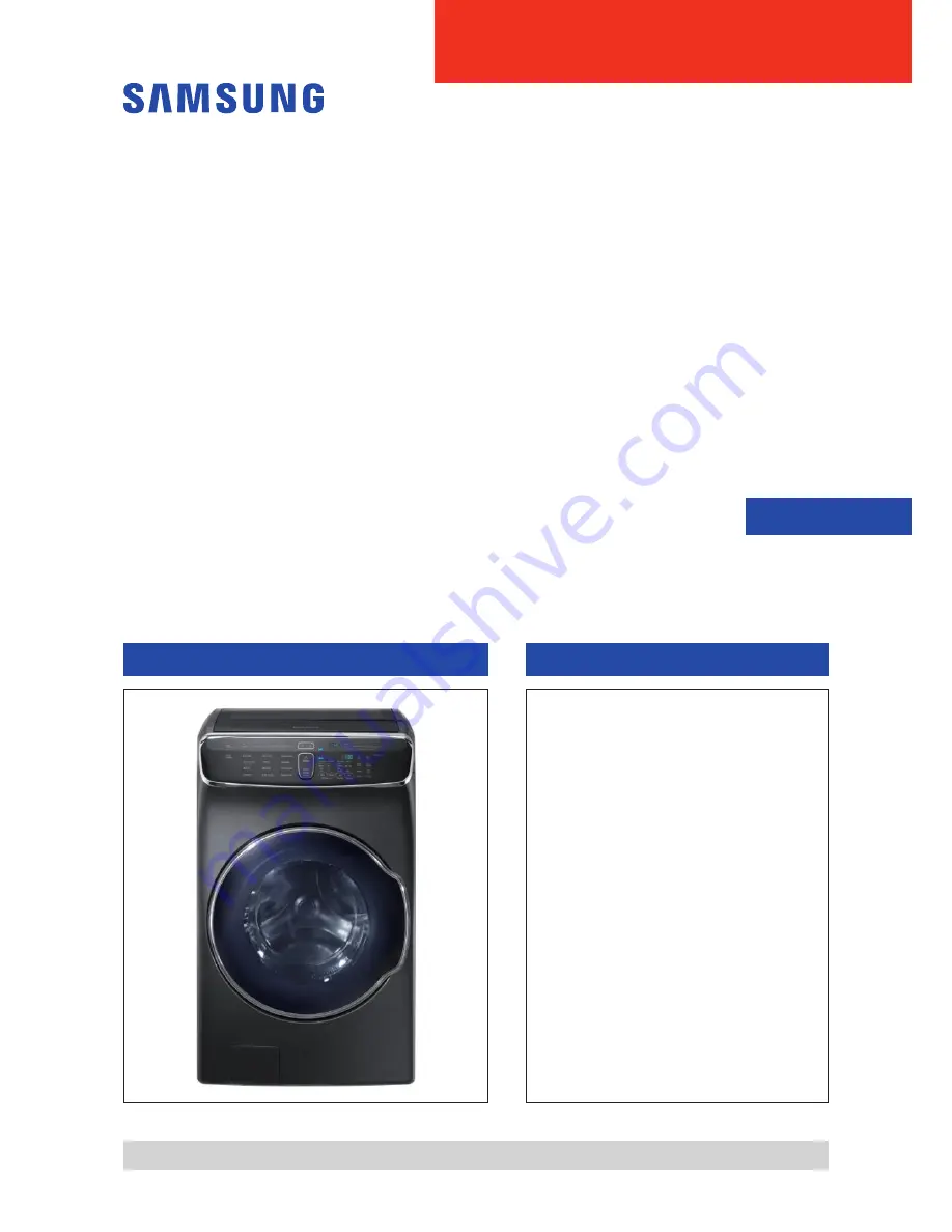 Samsung FLEXWASH WV55M9600A SERIES Service Manual Download Page 1