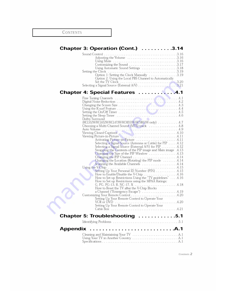 Samsung HCL5515W Owner'S Instructions Manual Download Page 7