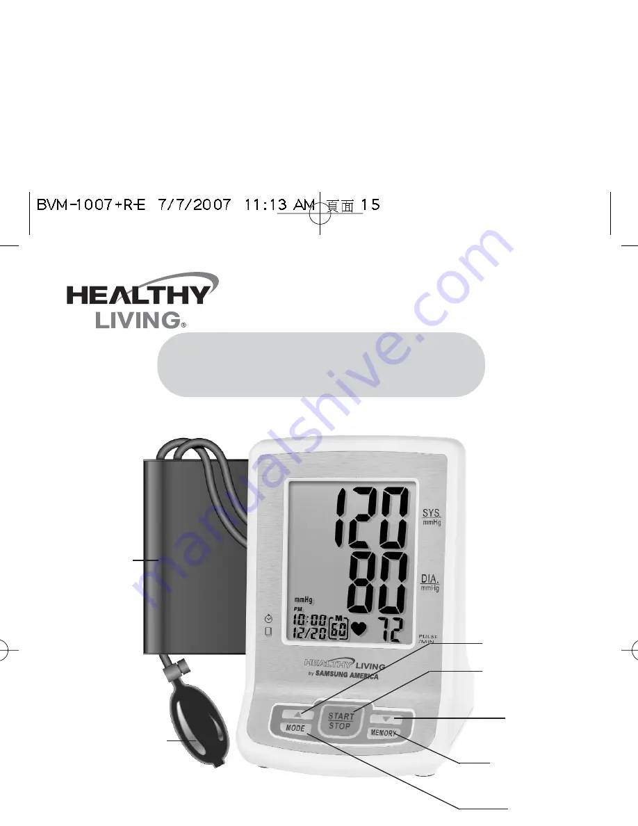 Samsung Healthy Living BVM-1007 Owner'S Manual Download Page 13