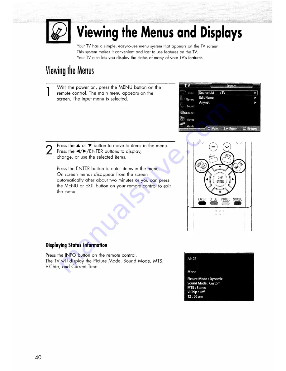 Samsung HP-R4272 Owner'S Instructions Manual Download Page 40