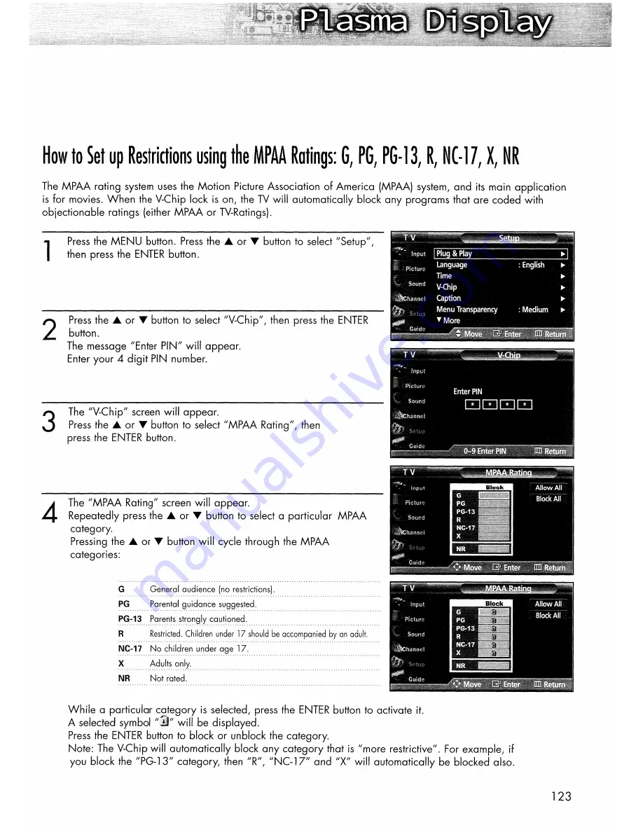 Samsung HP-R4272 Owner'S Instructions Manual Download Page 123