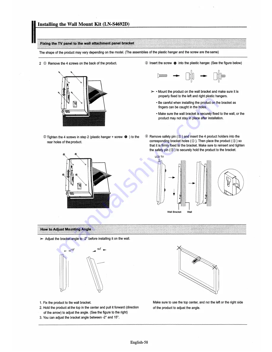 Samsung LN-S4 Owner'S Instructions Manual Download Page 60