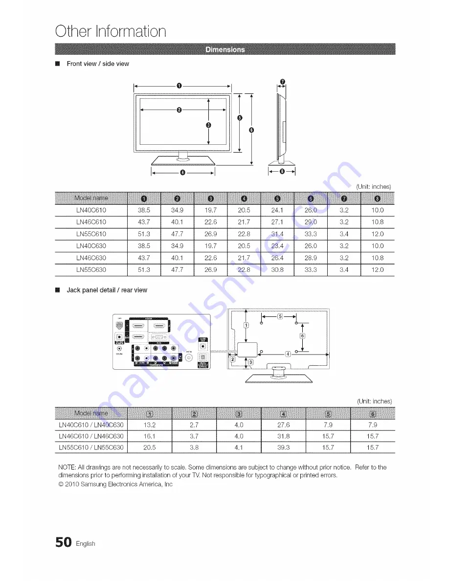 Samsung LN400610 User Manual Download Page 50