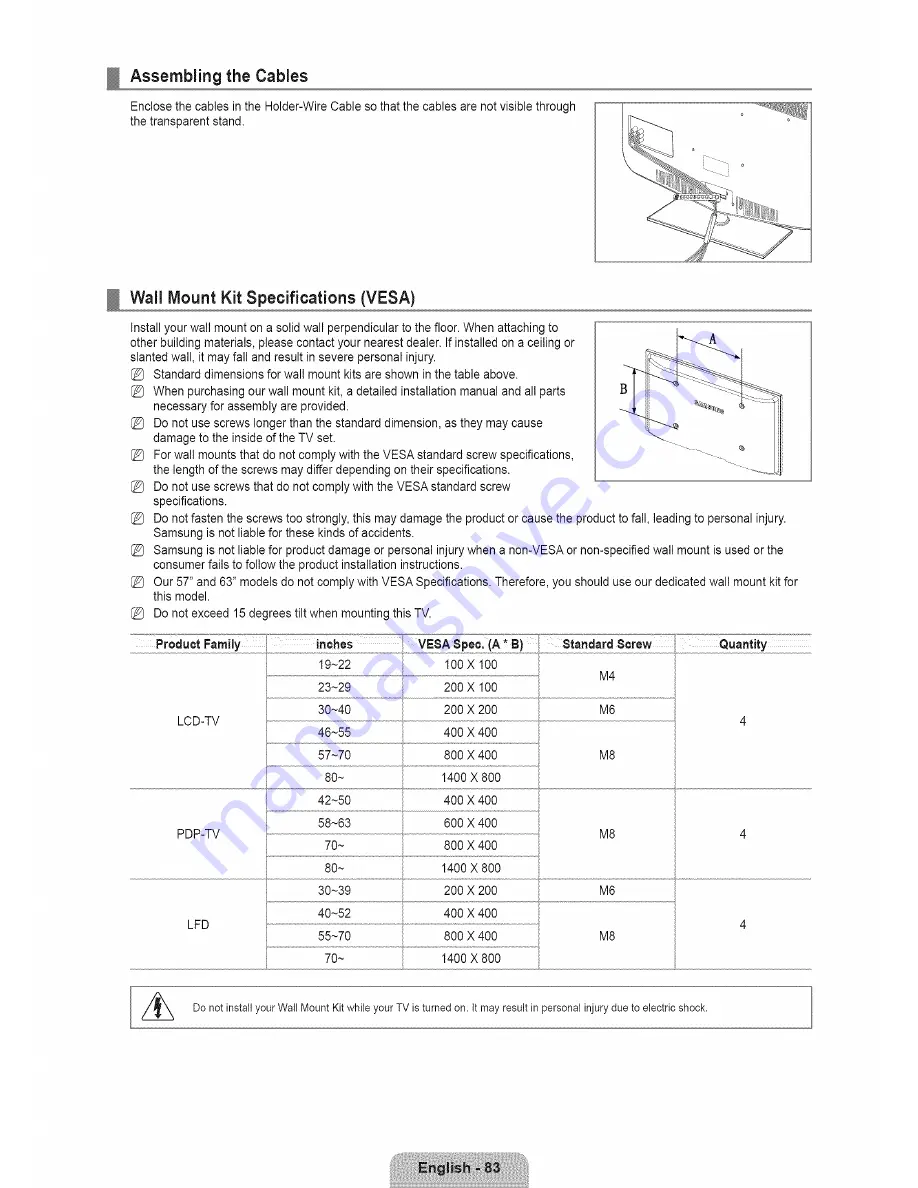 Samsung LN46B650 User Manual Download Page 85