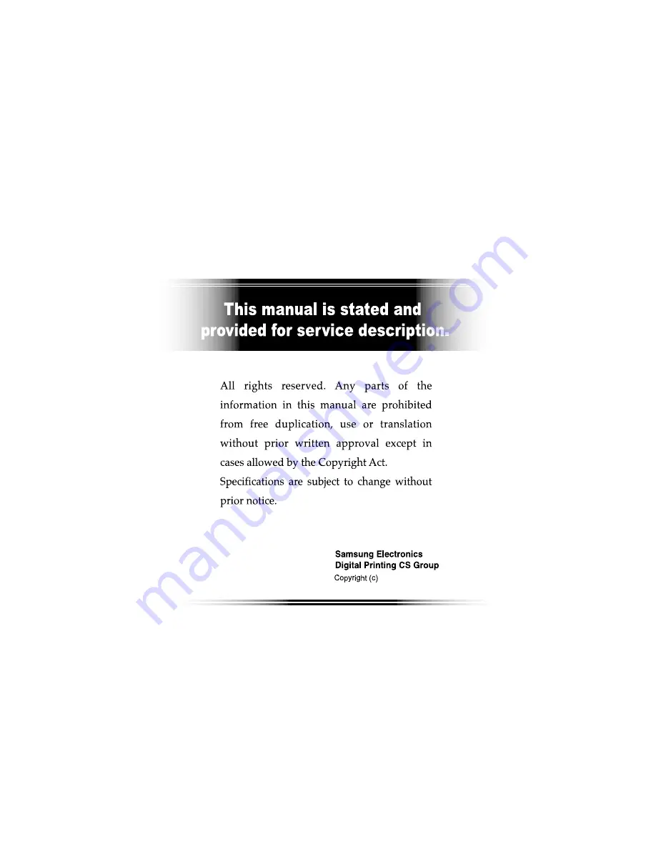 Samsung ML-1740/XSH Service Laser Printer Ml-1740/Xsh Manual Download Page 3