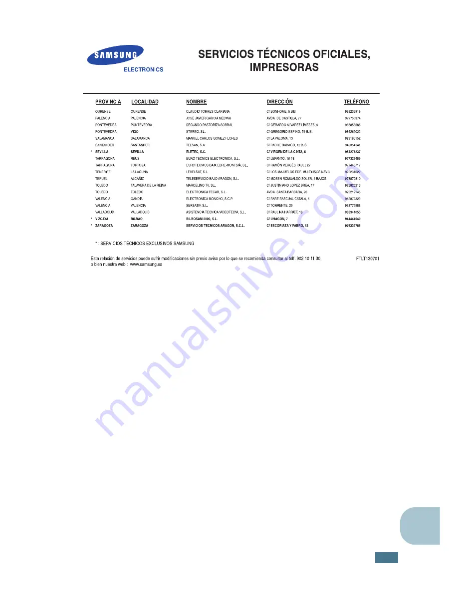 Samsung ML 2150 - B/W Laser Printer (Spanish) Manual Del Usuario Download Page 232