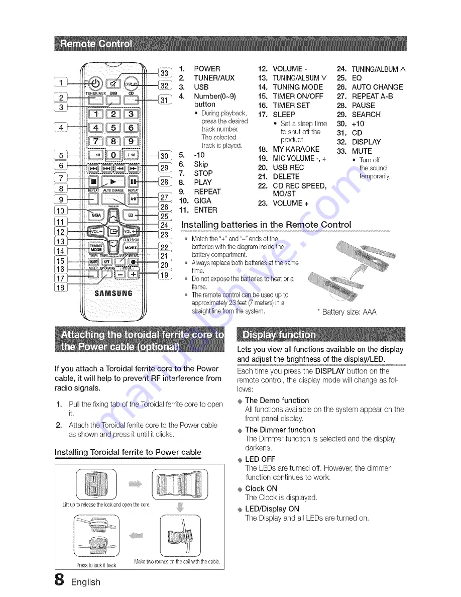 Samsung MX-F830B User Manual Download Page 8