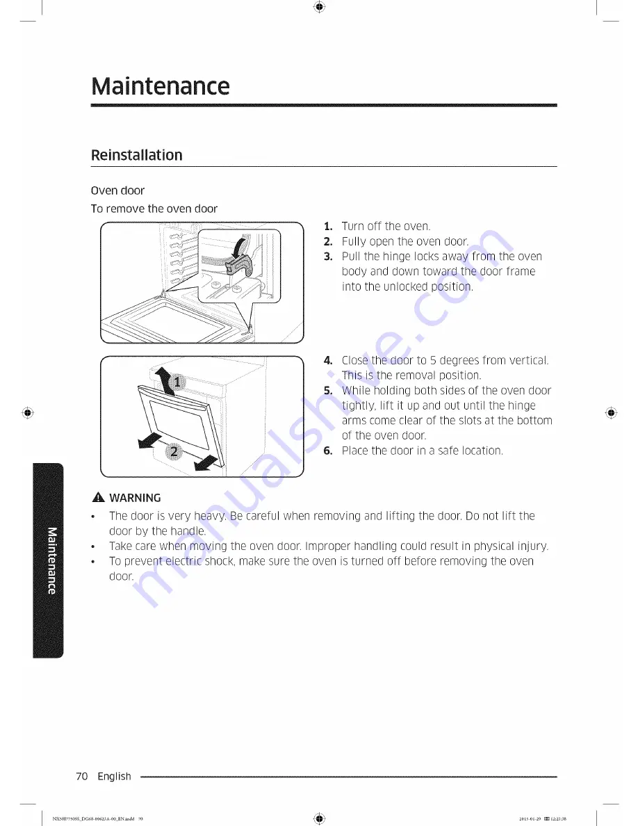 Samsung NX5837750SS User Manual Download Page 70