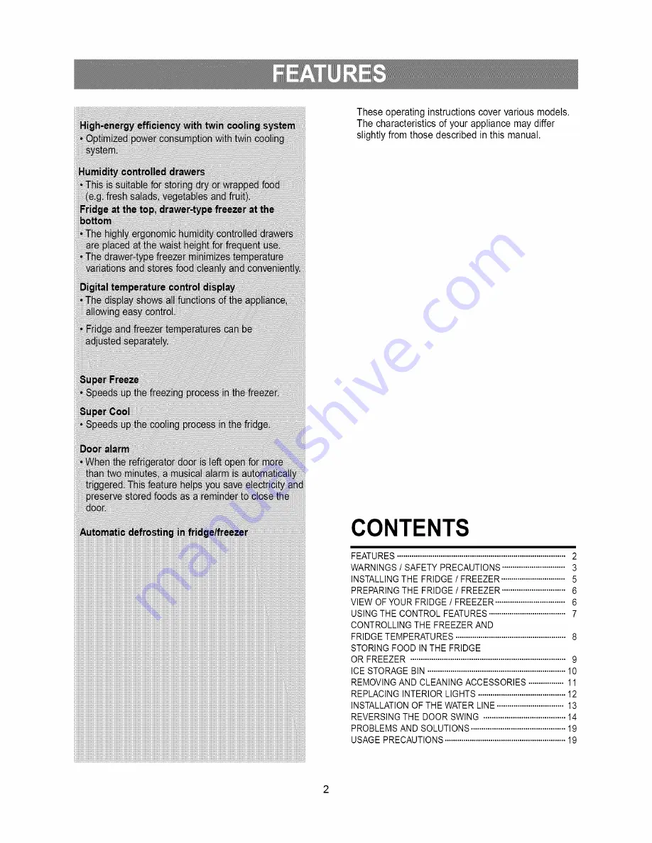 Samsung RB215LABP Owner'S Manual Download Page 2