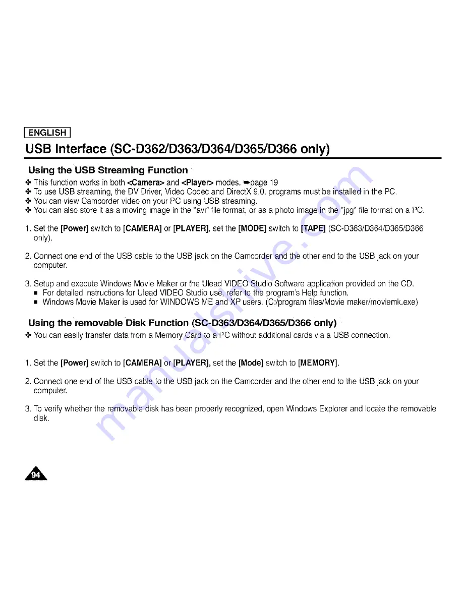 Samsung SC-D263 Скачать руководство пользователя страница 98