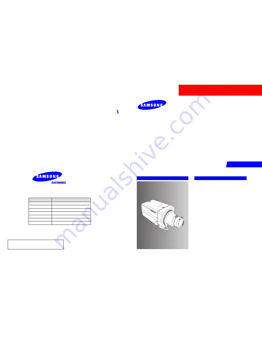 Samsung SCC-B2033P(N) Service Manual Download Page 1