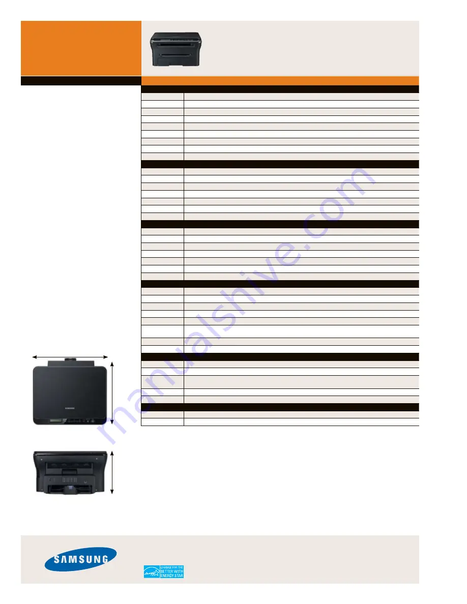 Samsung SCX-4300 - SCX 4300 B/W Laser Specifications Download Page 2