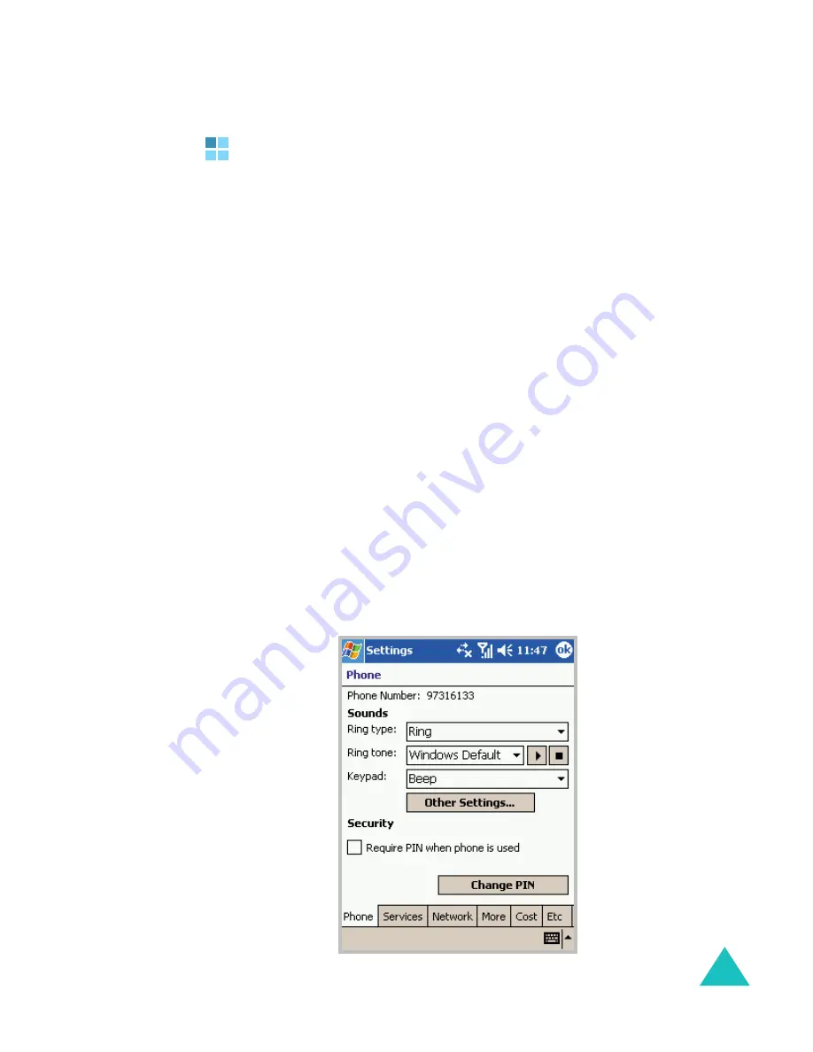 Samsung SGH-i700 Series User Manual Download Page 119