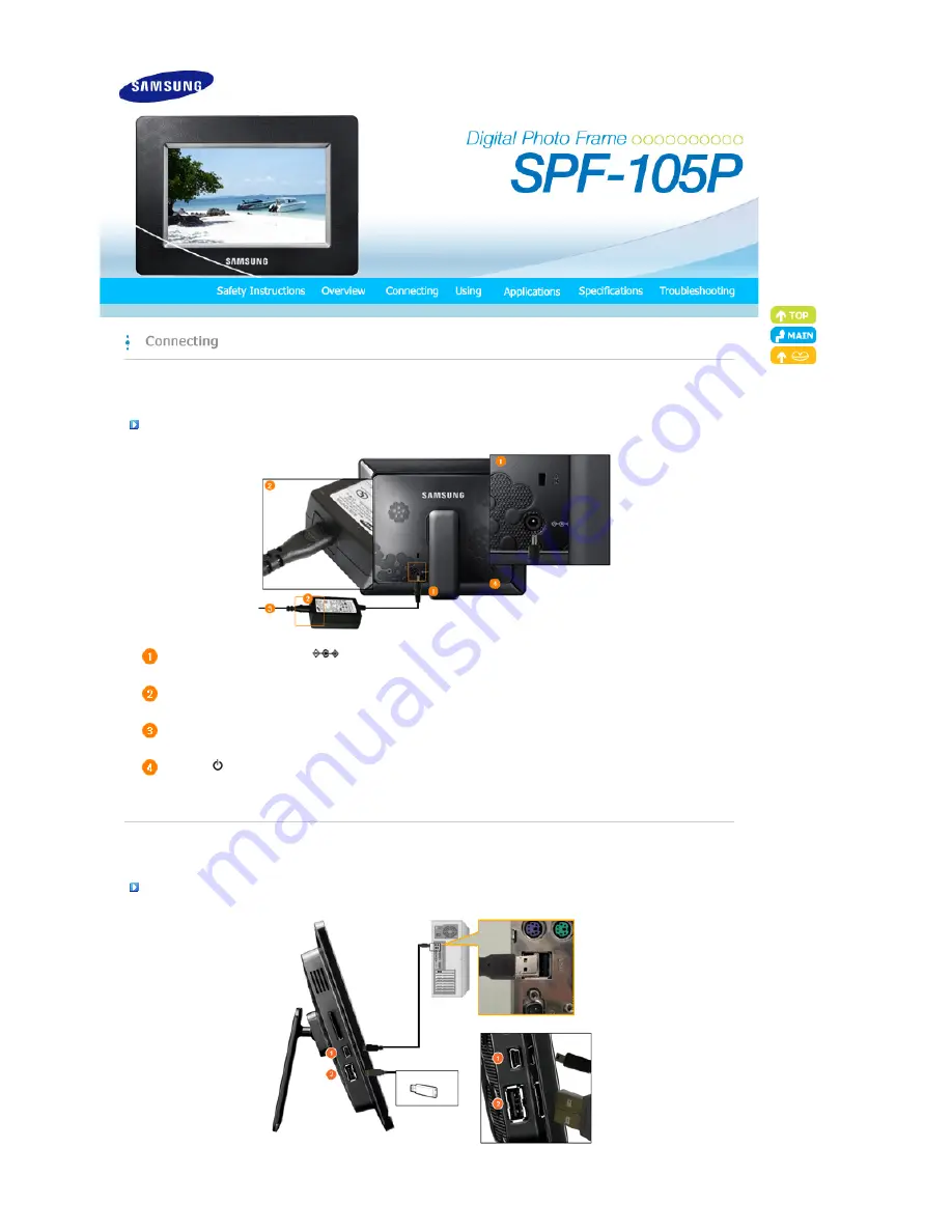 Samsung SPF-105P - Digital Photo Frame UbiSync USB Mini-PC Monitor User Manual Download Page 10