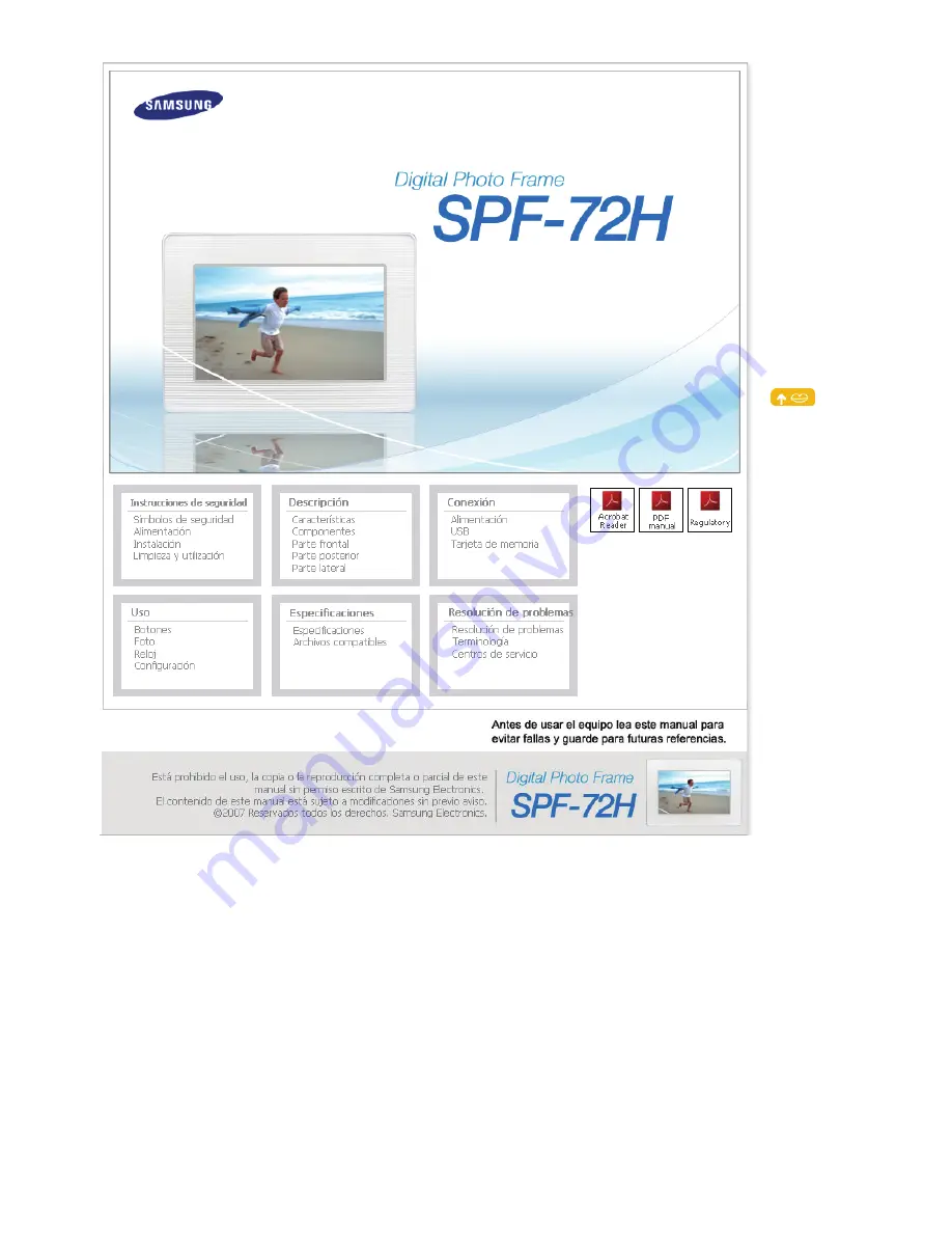 Samsung SPF-72H (Spanish) Manual Del Usuario Download Page 1