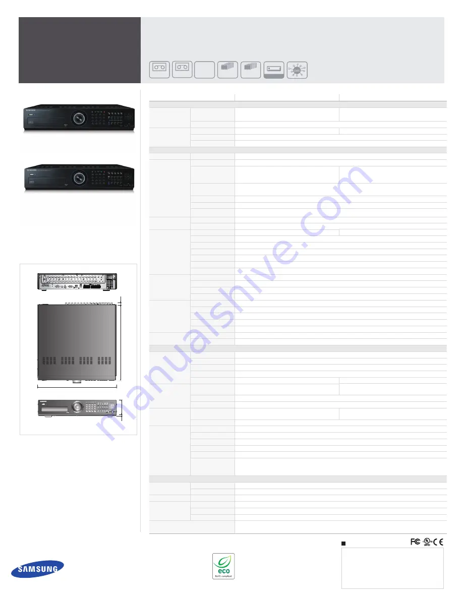 Samsung SRD-1670DC Specifications Download Page 2