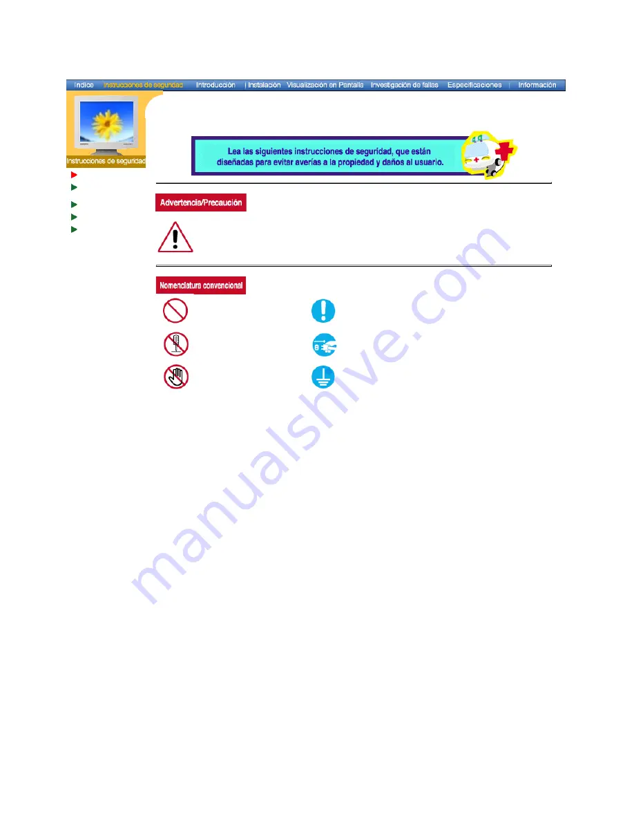 Samsung SyncMaster 171V (Spanish) Manual Del Usuario Download Page 3