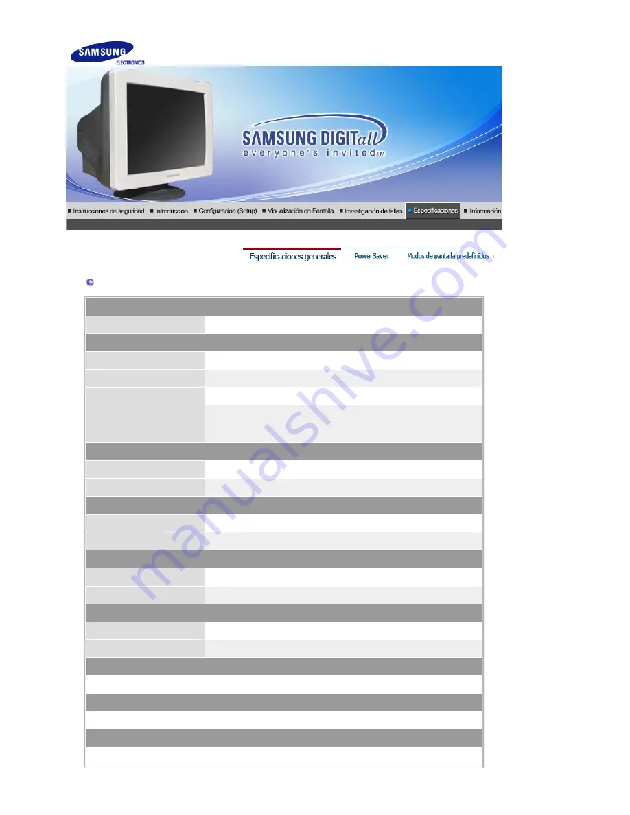 Samsung SyncMaster 592S (Spanish) Manual Del Usuario Download Page 46