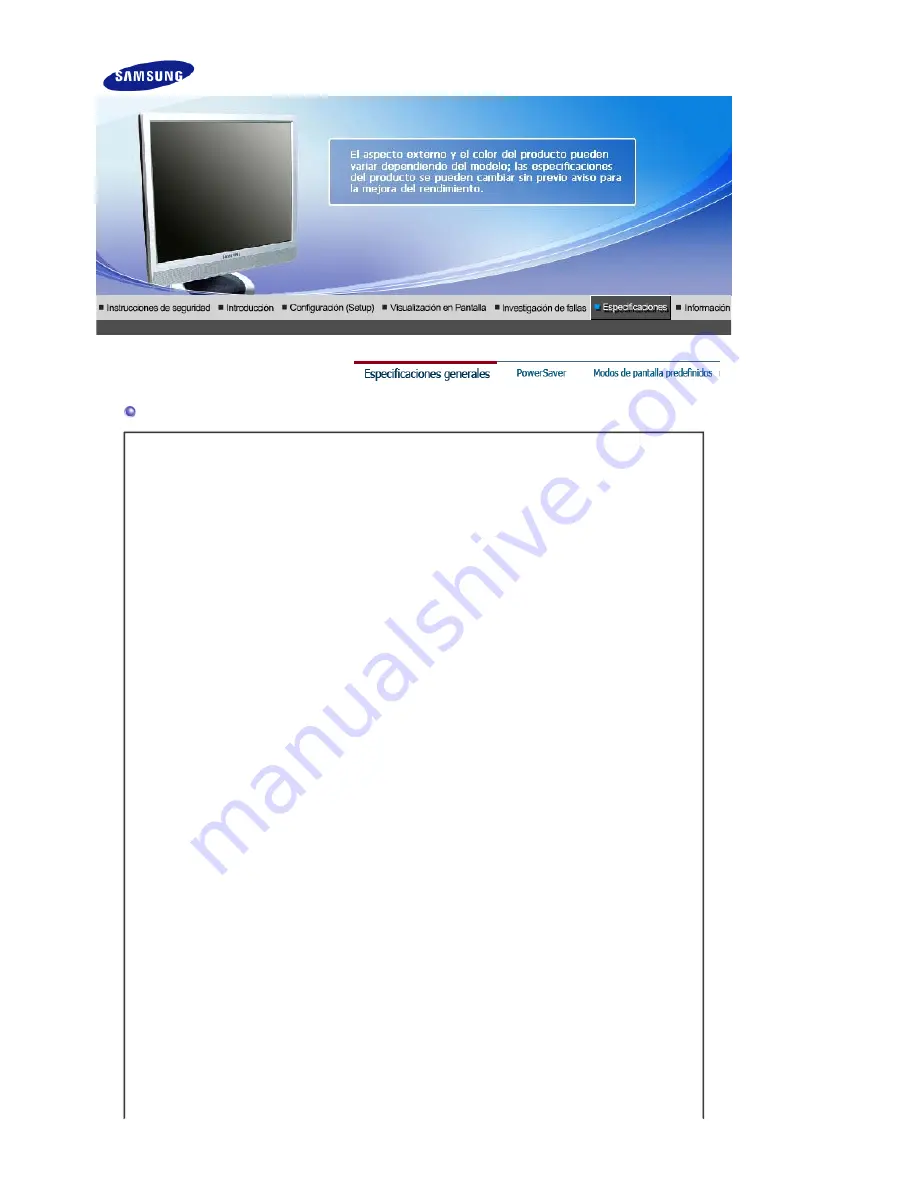 Samsung SyncMaster 713BM PLUS (Spanish) Manual Del Usuario Download Page 78