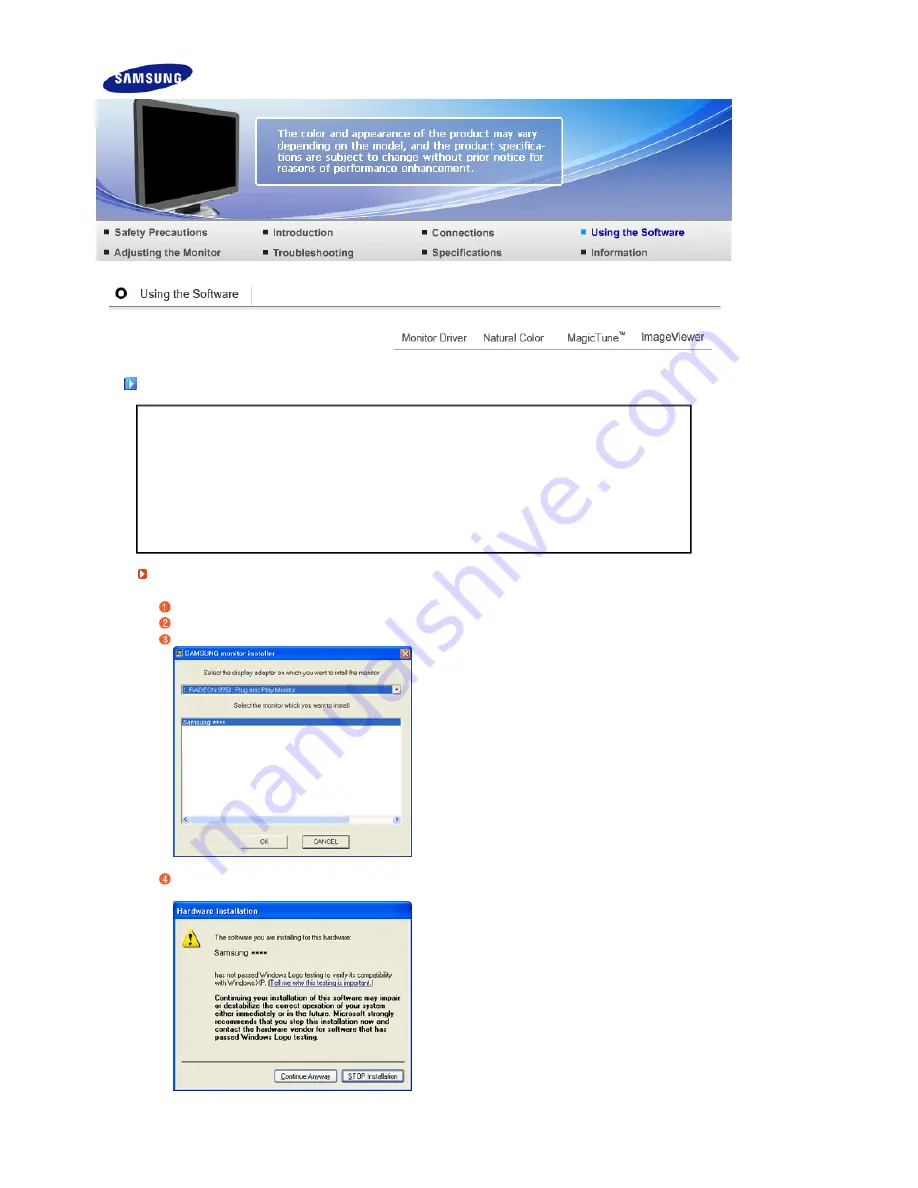 Samsung SyncMaster 906CW User Manual Download Page 18