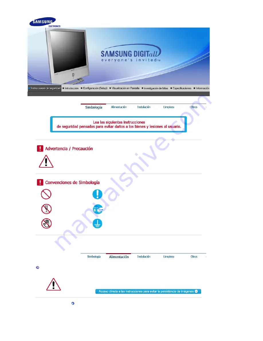 Samsung SYNCMASTER 932MP (Spanish) Manual Del Usuario Download Page 2