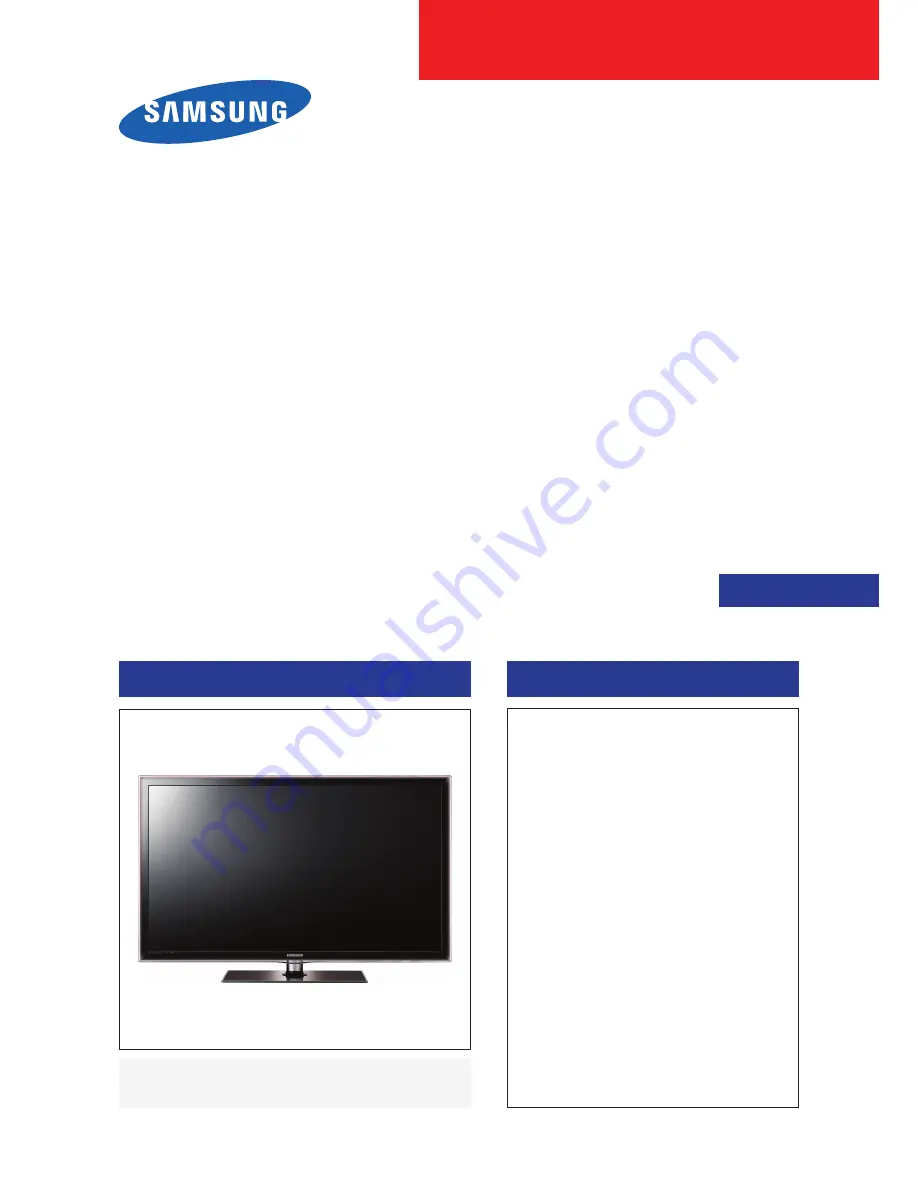 Samsung UN32D6000SF Service Manual Download Page 2