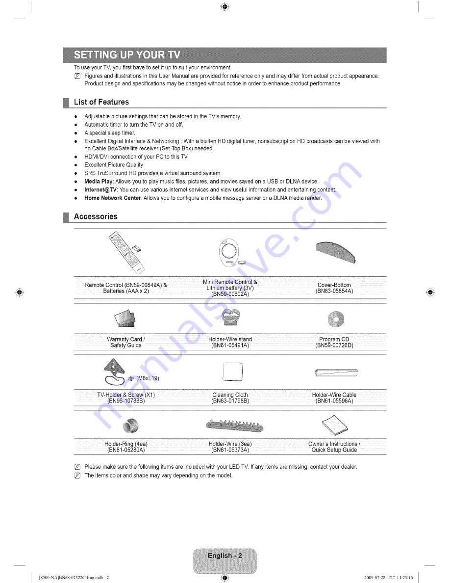 Samsung UN46B8500 User Manual Download Page 4