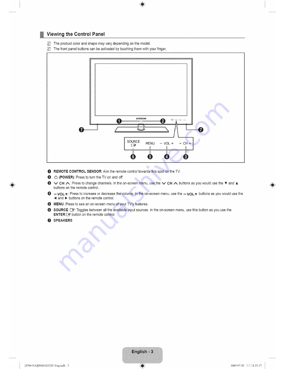 Samsung UN46B8500 User Manual Download Page 5