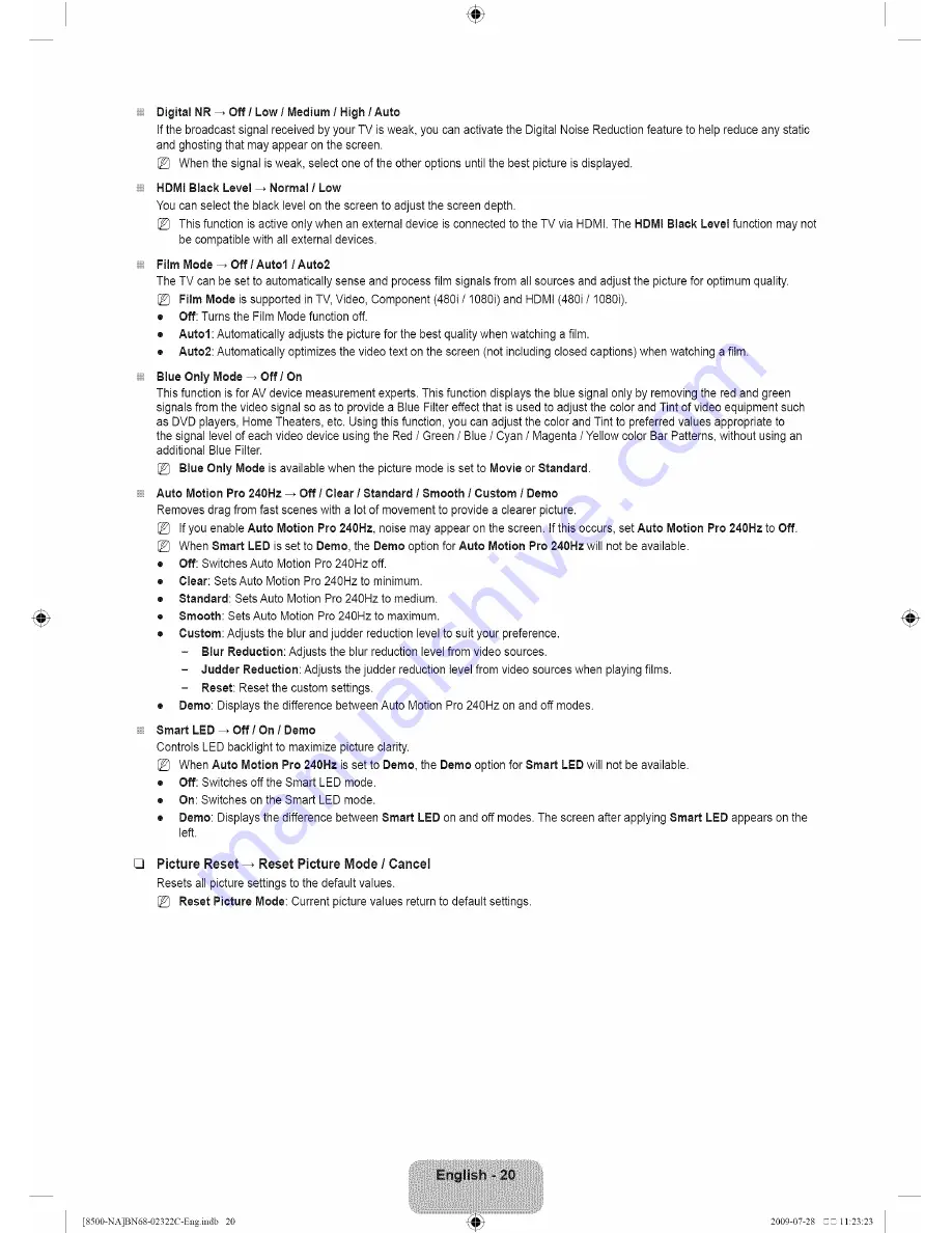 Samsung UN46B8500 User Manual Download Page 22