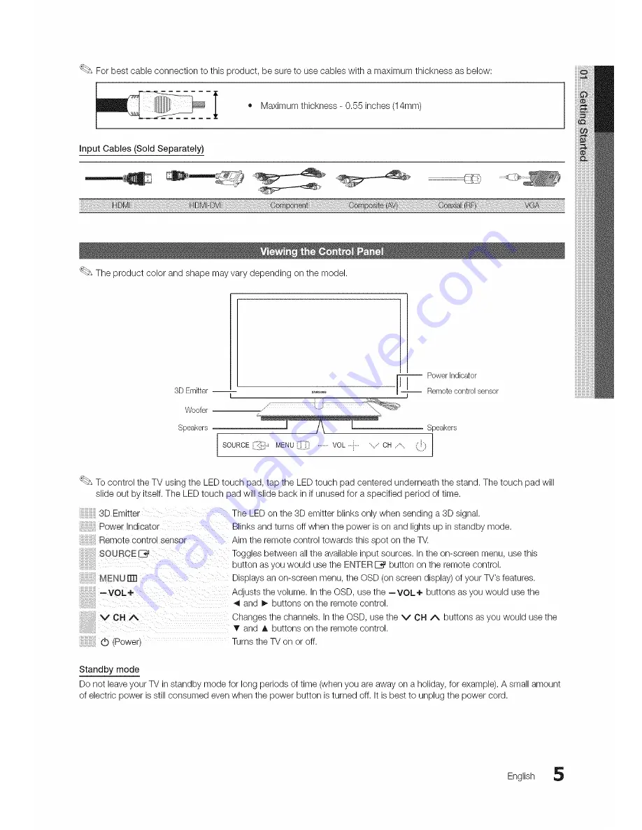 Samsung UN46C9000 Series Скачать руководство пользователя страница 5