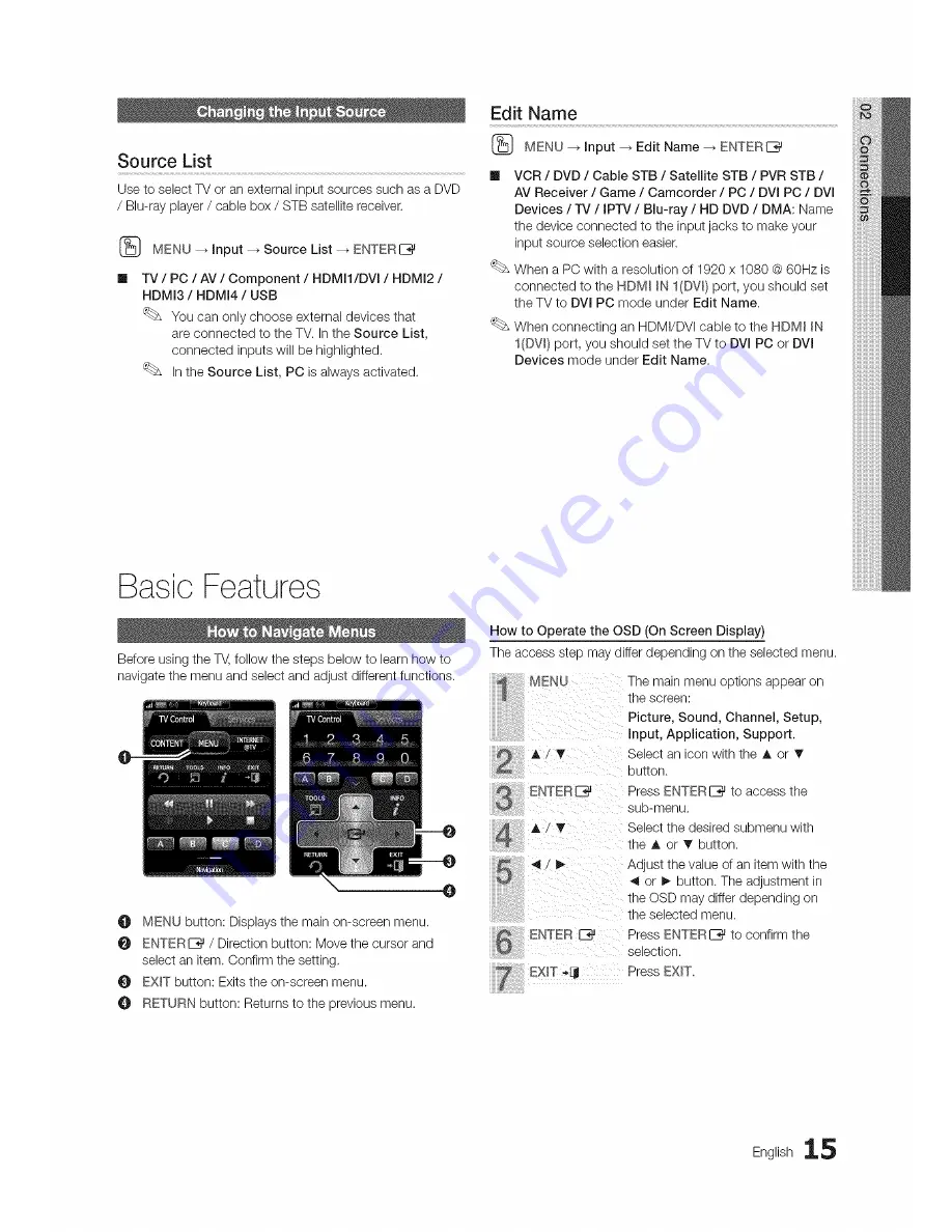 Samsung UN46C9000 Series User Manual Download Page 15