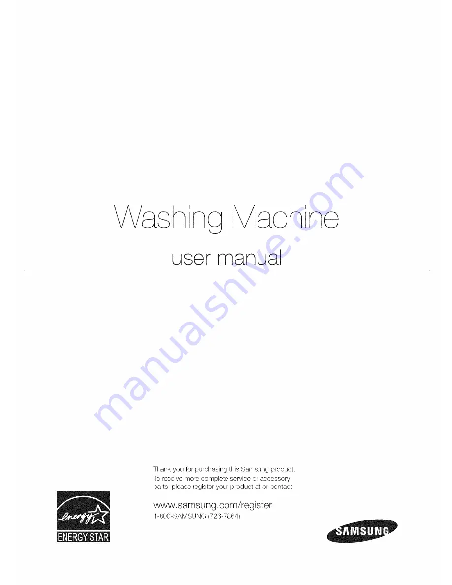 Samsung WA50F9A6DSW/A2 User Manual Download Page 1