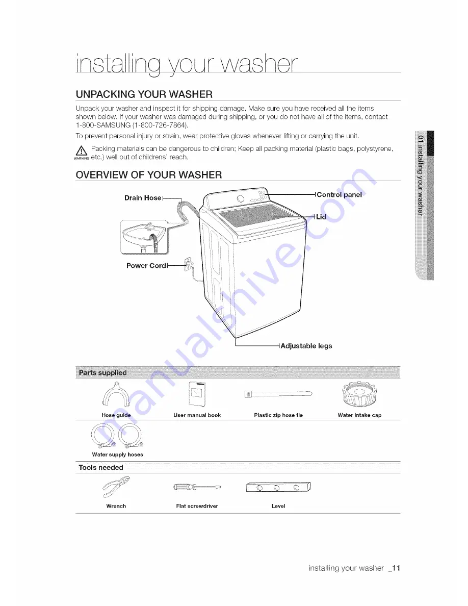 Samsung WA50F9A6DSW/A2 User Manual Download Page 11