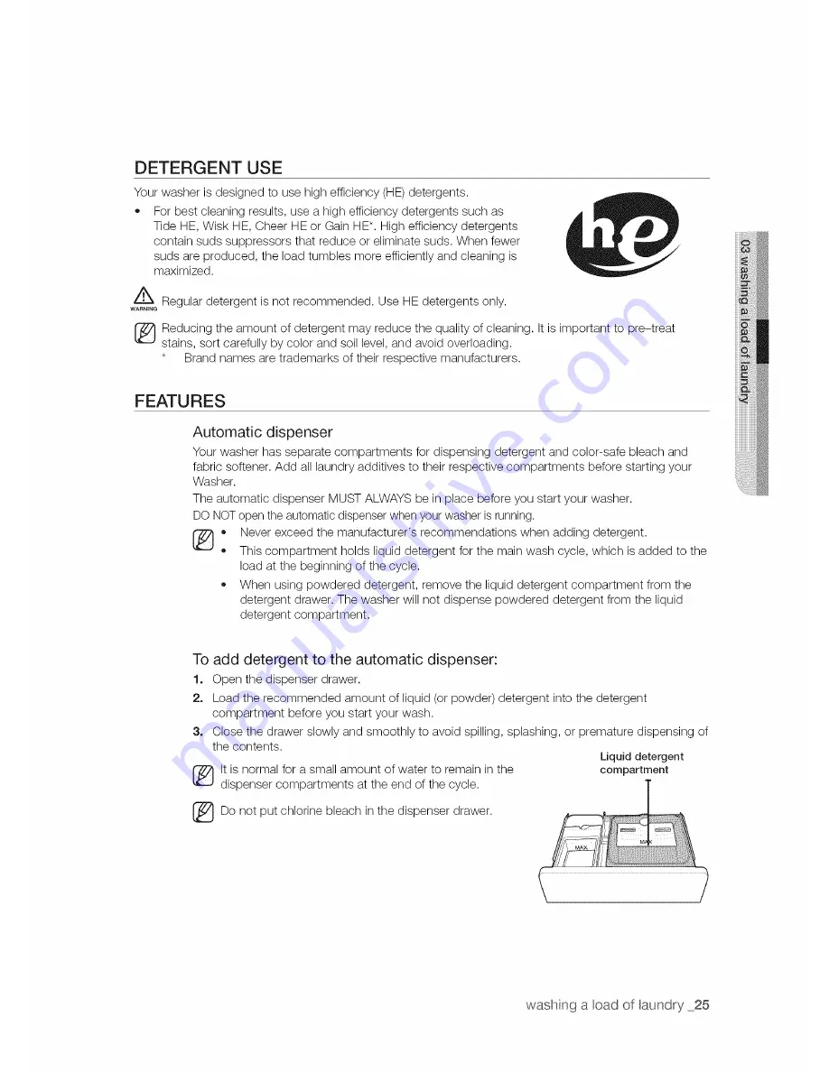 Samsung WA50F9A6DSW/A2 User Manual Download Page 25