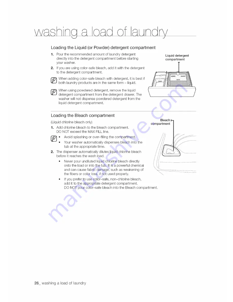 Samsung WA50F9A6DSW/A2 User Manual Download Page 26