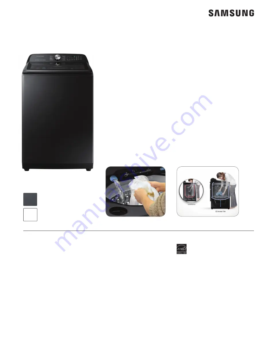 Samsung WA50R5400AV Dimension & Installation Manual Download Page 1