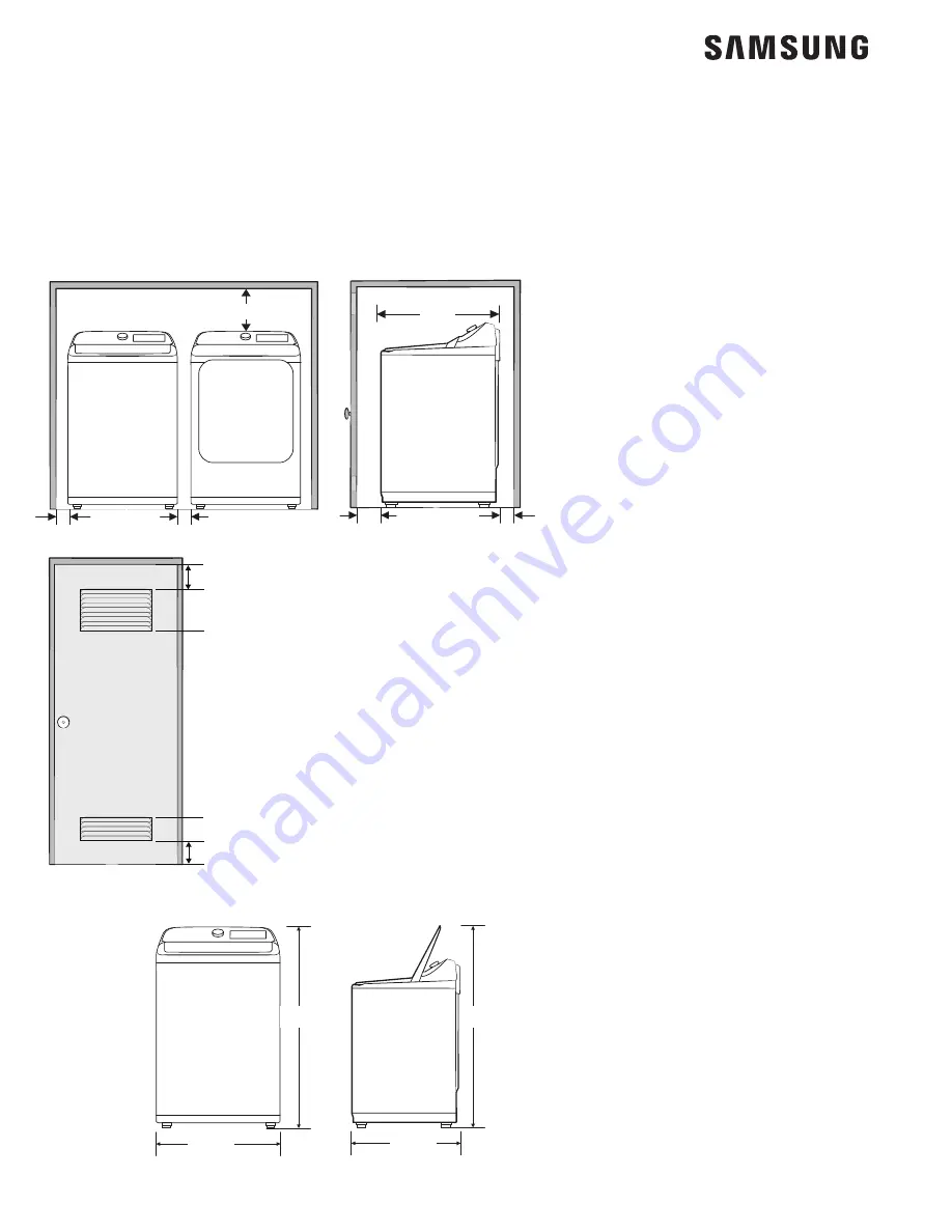 Samsung WA50R5400AV Dimension & Installation Manual Download Page 2