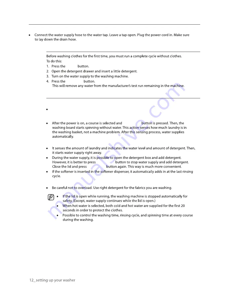 Samsung WA82B4T User Manual Download Page 12