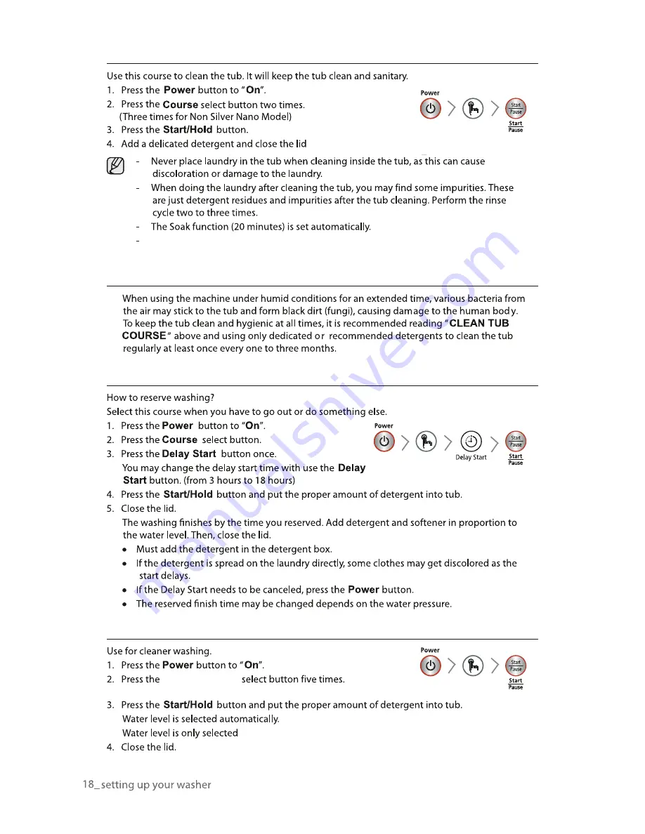 Samsung WA82B4T User Manual Download Page 18