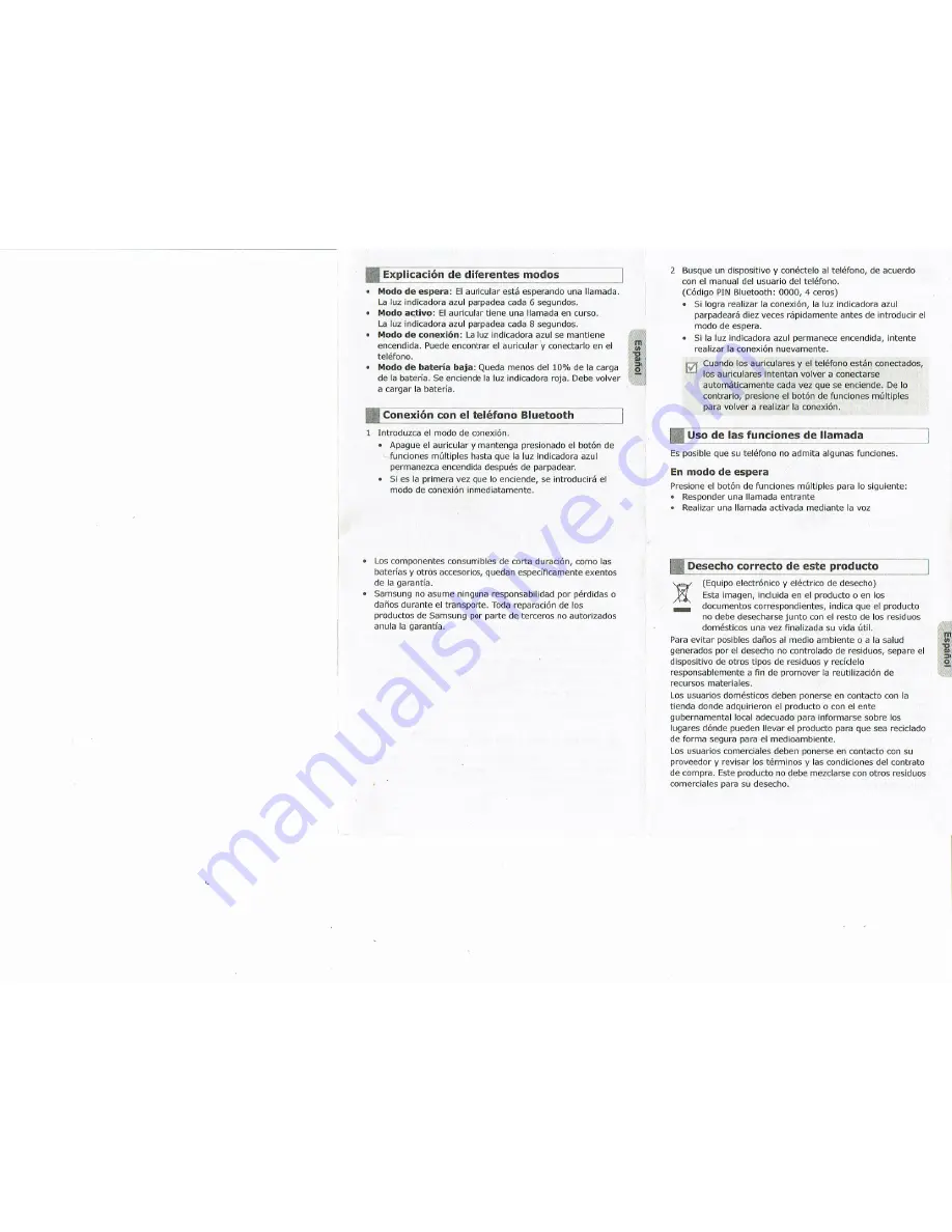 Samsung WEP450 - Headset - Over-the-ear Manual Download Page 5