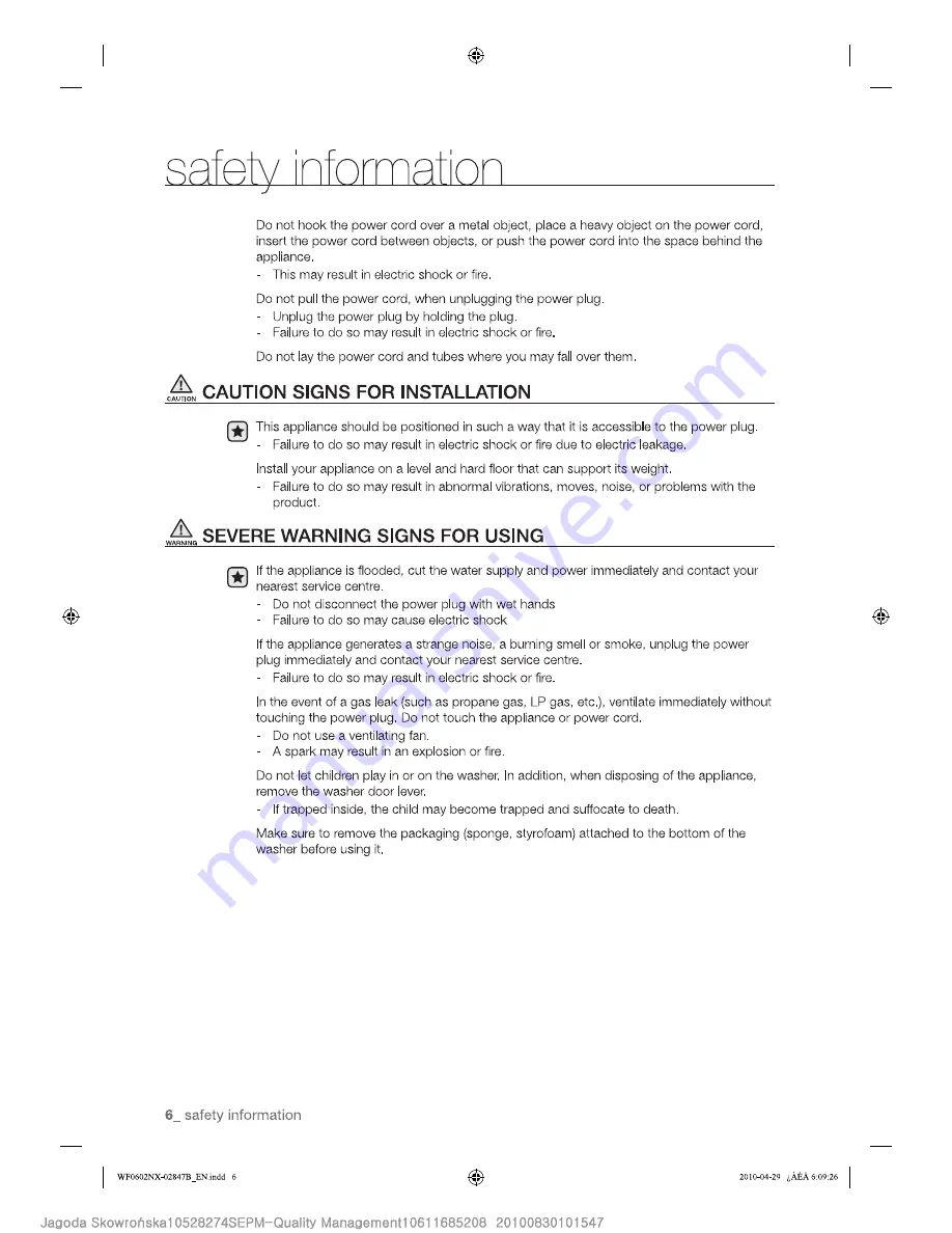 Samsung WF0502NUV Quick Manual Download Page 5