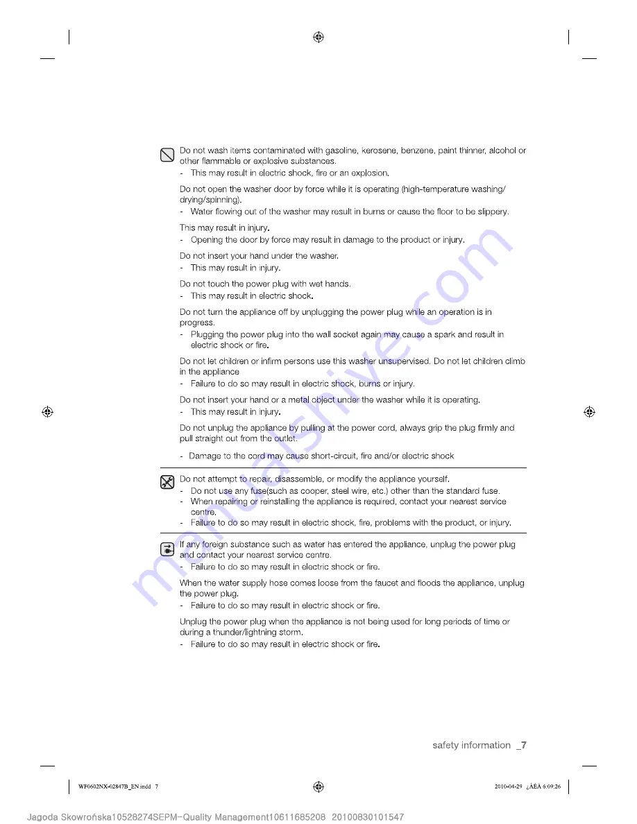 Samsung WF0502NUV Quick Manual Download Page 6