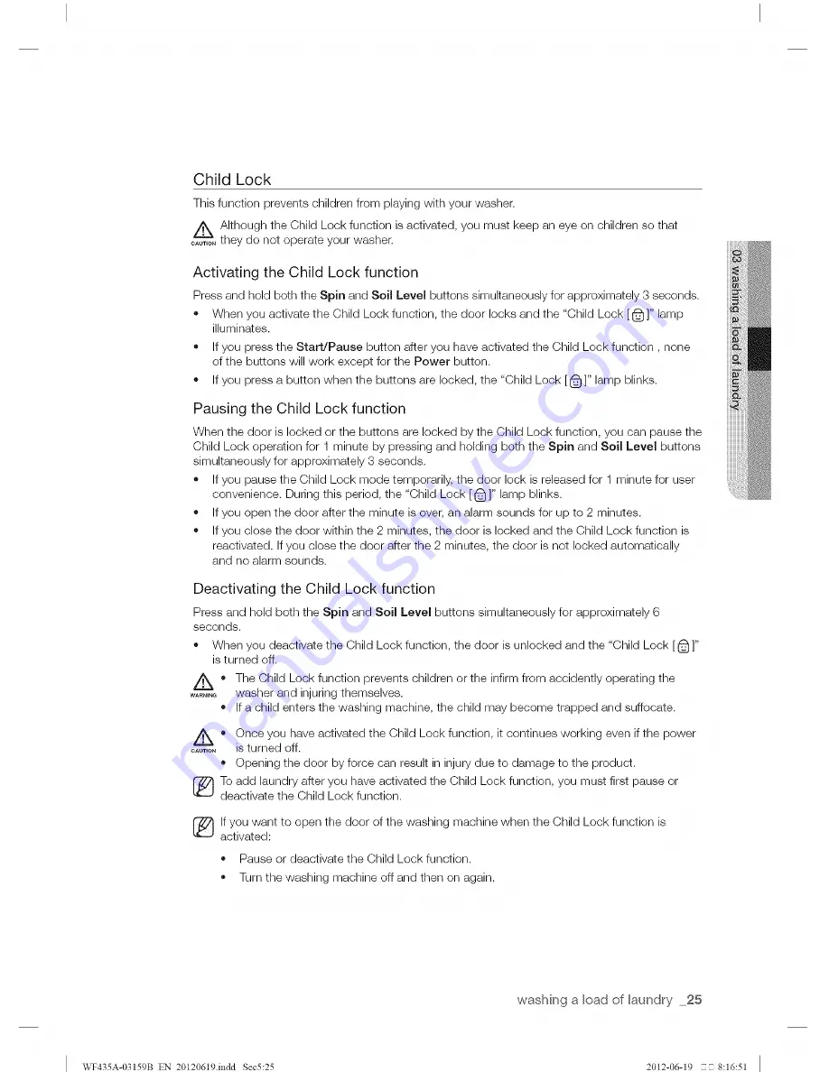 Samsung WF435A Series User Manual Download Page 25