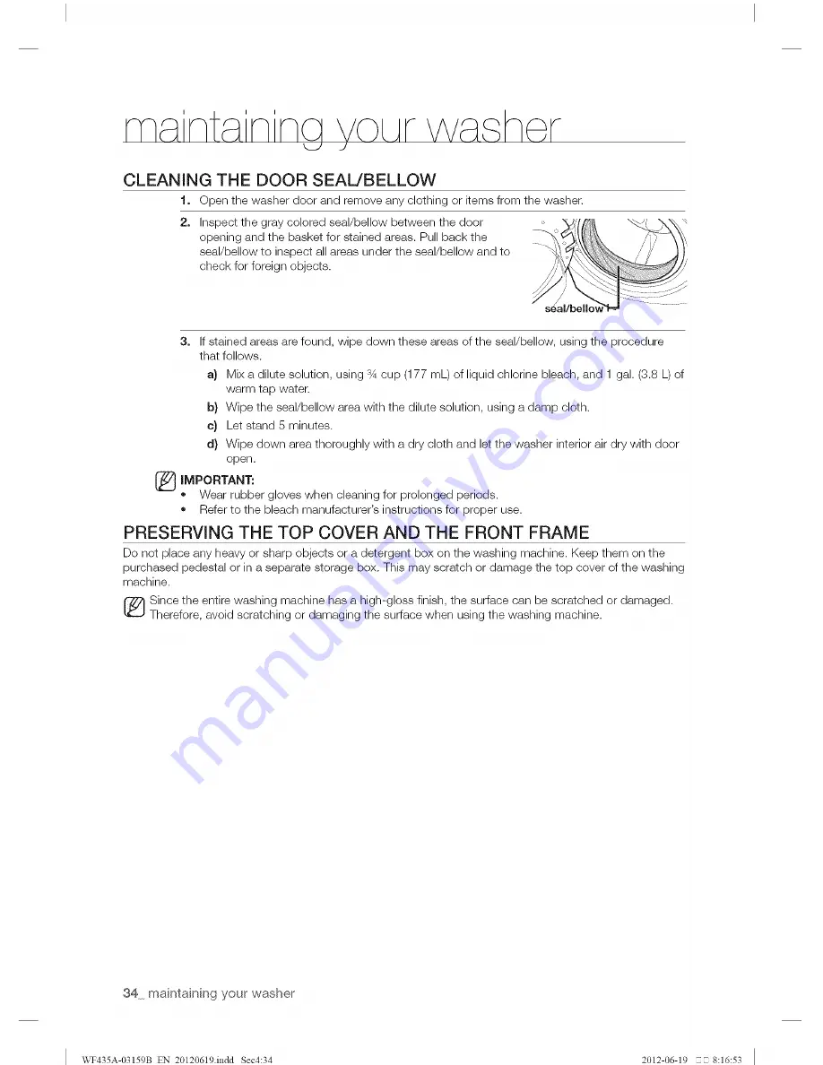 Samsung WF435A Series User Manual Download Page 34