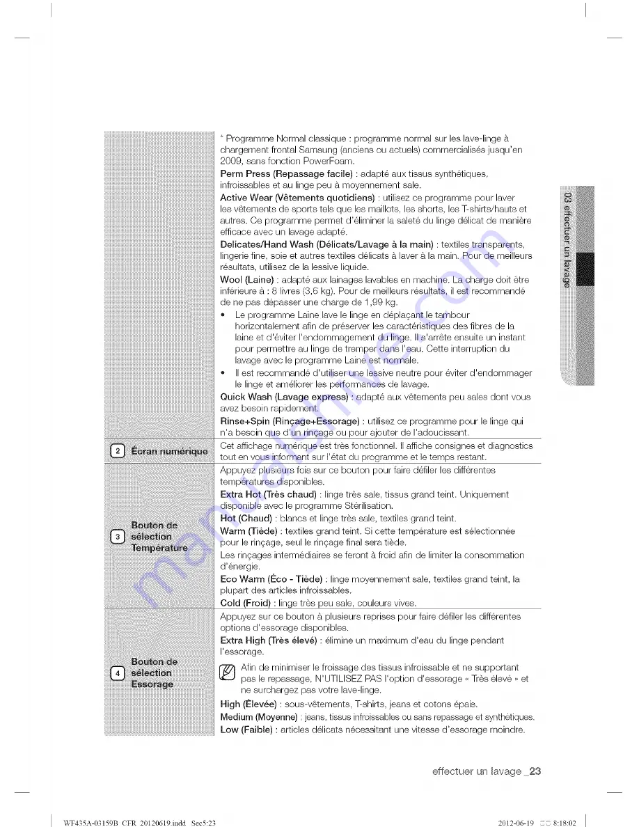 Samsung WF435A Series User Manual Download Page 119