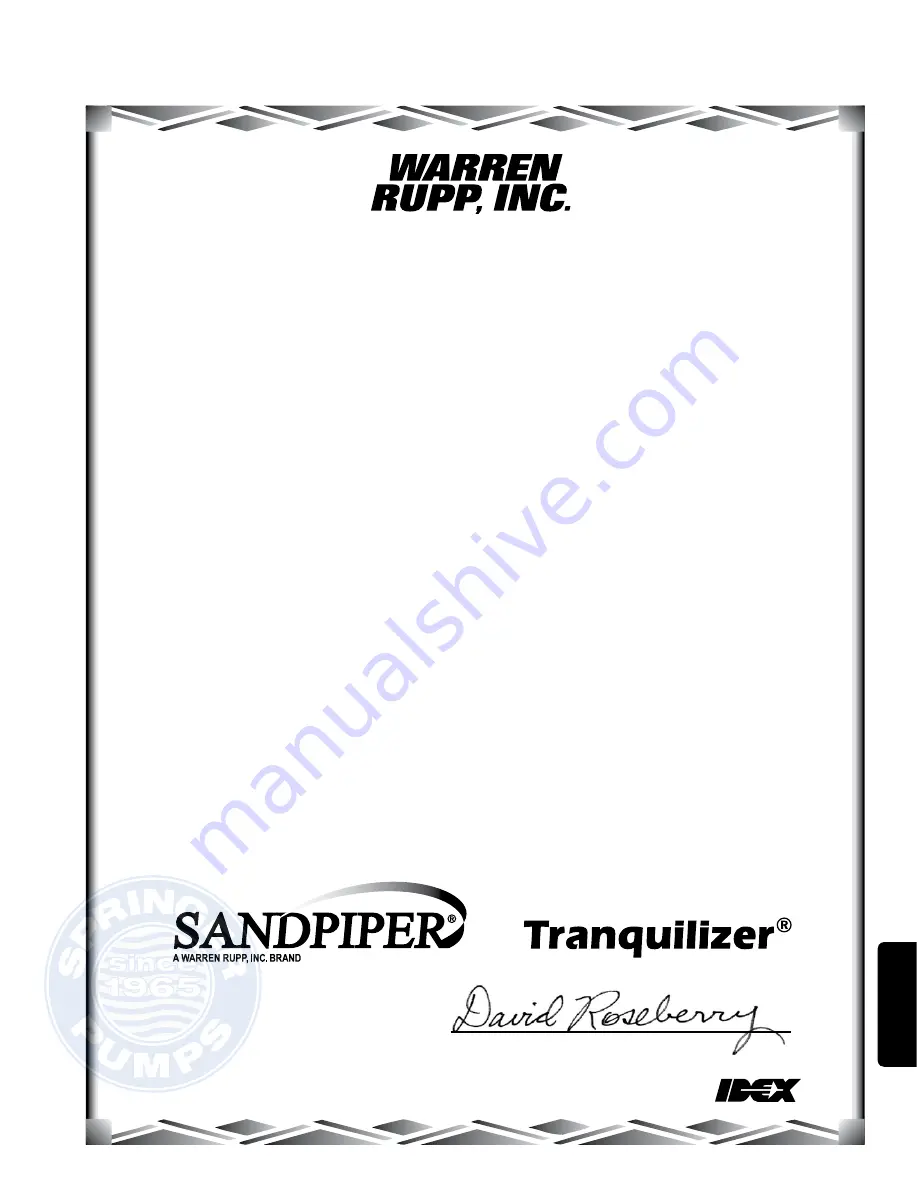 Sandpiper Signature HDB2 Service & Operating Manual Download Page 18